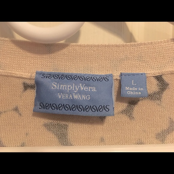 Simply Vera Wang Cotton/Rayon Cardigan - Lightweight, Ruffled Collar, Size L - Picture 5 of 5